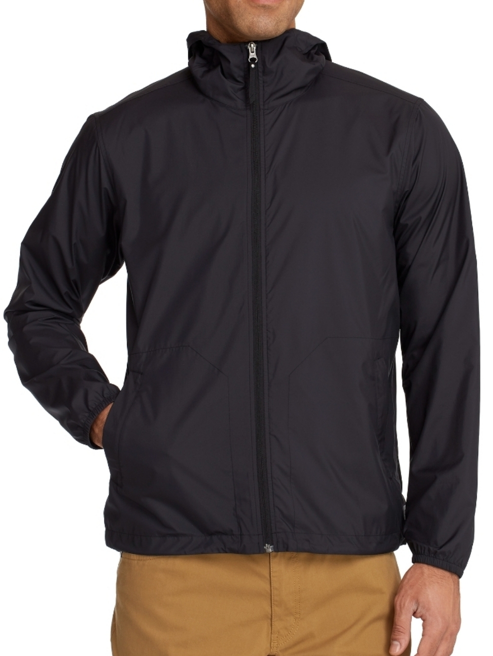 MEC Viento Black Hooded Lightweight Packable Viento Windshell  Men's Large